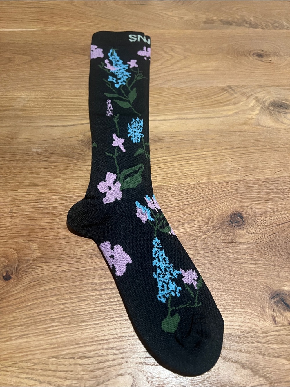 SNOX Compression Socks S/M Black Floral Knee High 15-20 mmHg NWT
